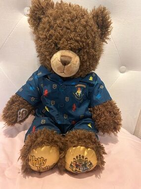 Build-A-Bear Brown Teddy in Blue Harry Potter Pajama Set